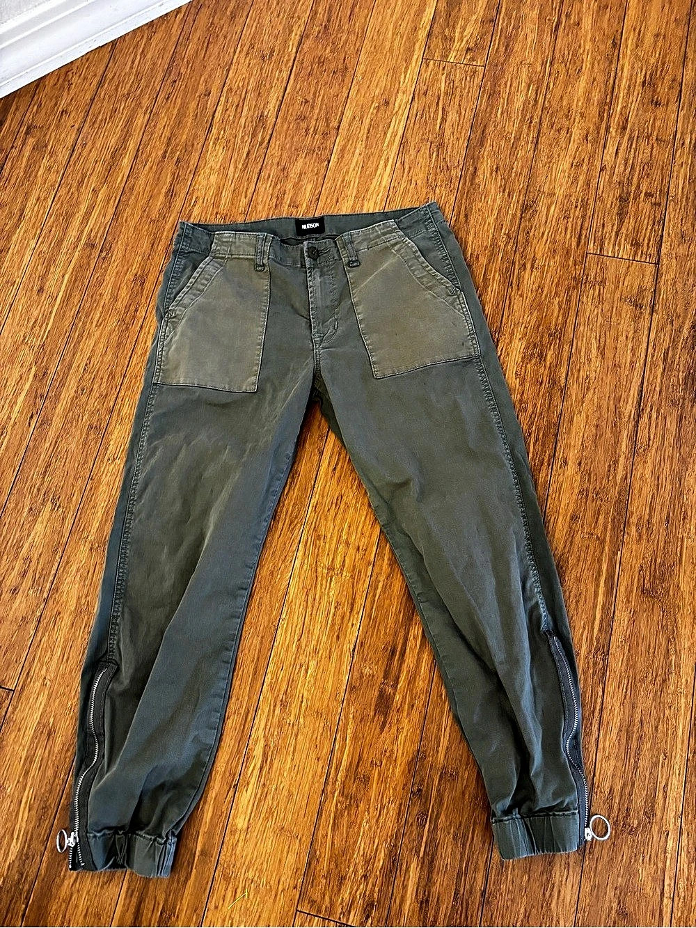 Hudson Runaway Flight Cargo Pants Olive Waist 27 washed never worn
